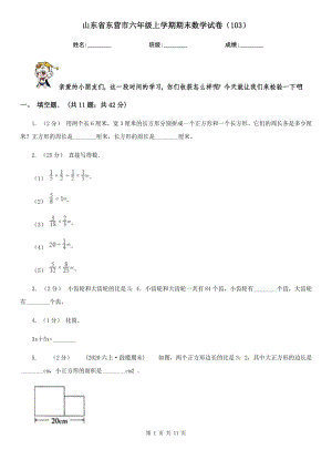 山東省東營市六年級上學期期末數學試卷（103）