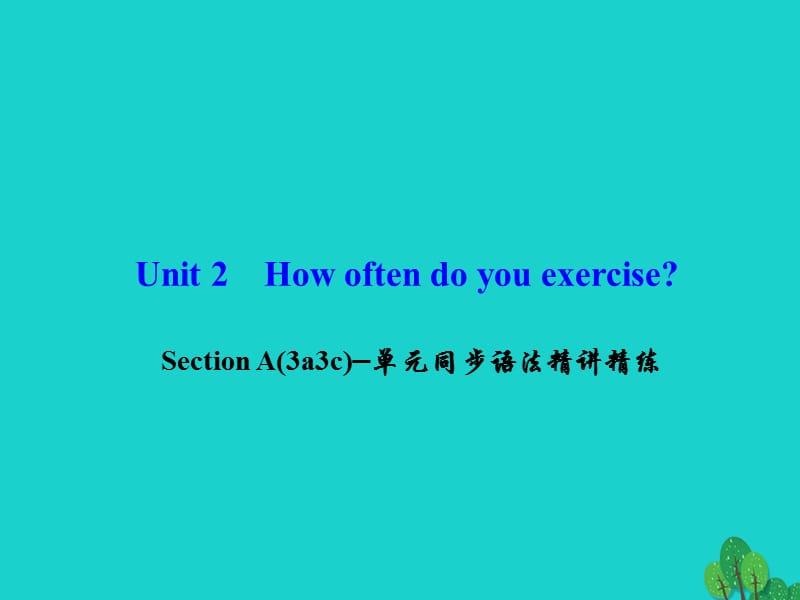 八年级英语上册 Unit 2 How often do you exercise Section A(3a-3c)同步语法精讲精练课件 （新版）人教新目标版_第1页