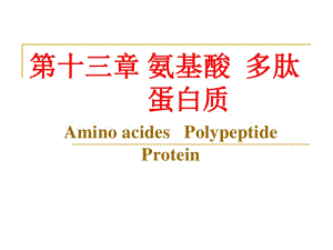 有机化学13氨基酸蛋白质a