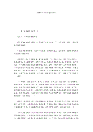 2008年河南省中考满分作文